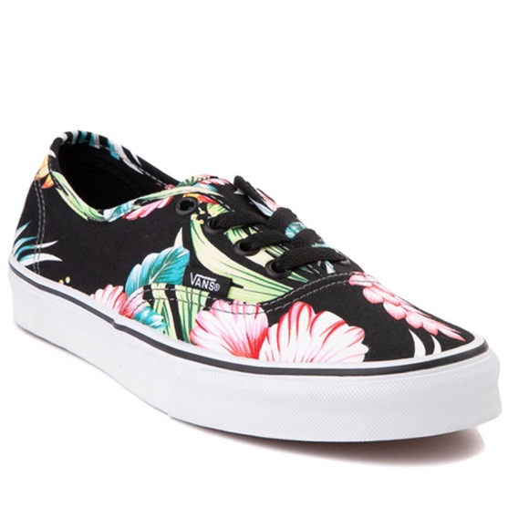 Vans Shoes - 🚫SOLD🚫Vans Woman’s Authentic Hawaiian Floral Skate Shoe - Black